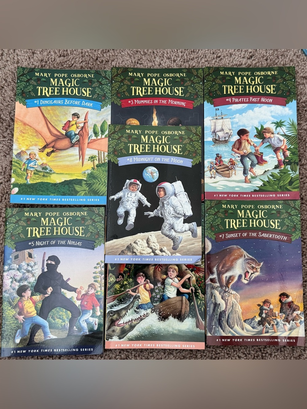 Set of 7 Mary Pope Osborne Magic Tree House Books
